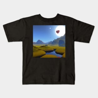 Valentine Wall Art - You are the sun that warms my heart - Unique Valentine Fantasy Planet Landsape - Photo print, canvas, artboard print, Canvas Print and T shirt Kids T-Shirt